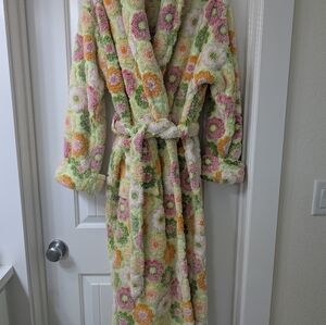Floral Plush Robe - Multicolor